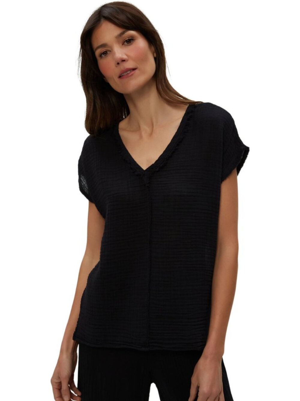 Michael Stars Draya V-neck Top in Black sz Medium
